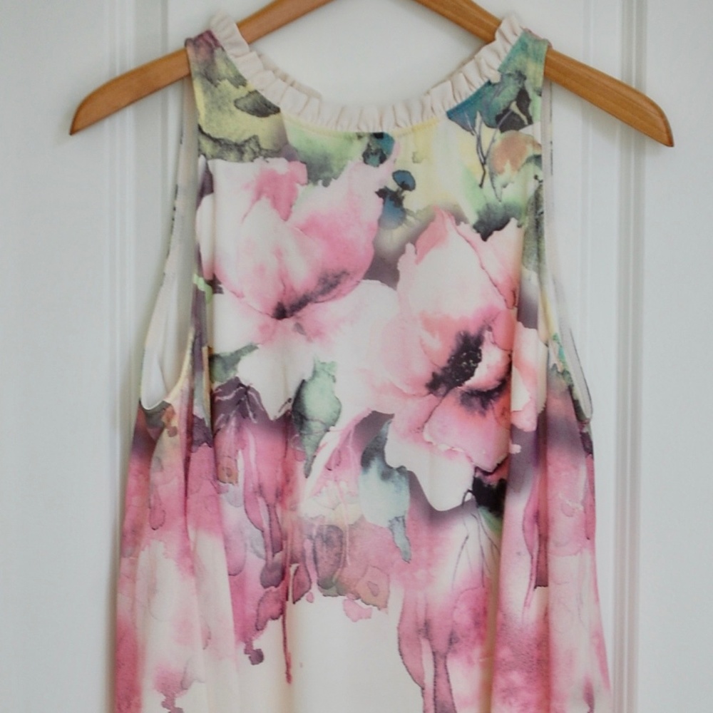 Jella Couture Mock Neck Floral Dress